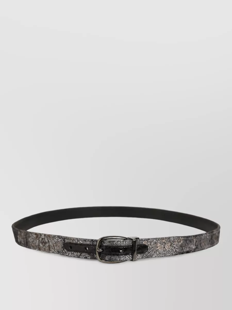 Dolce&Gabbana Leather Floral-Jacquard Belt