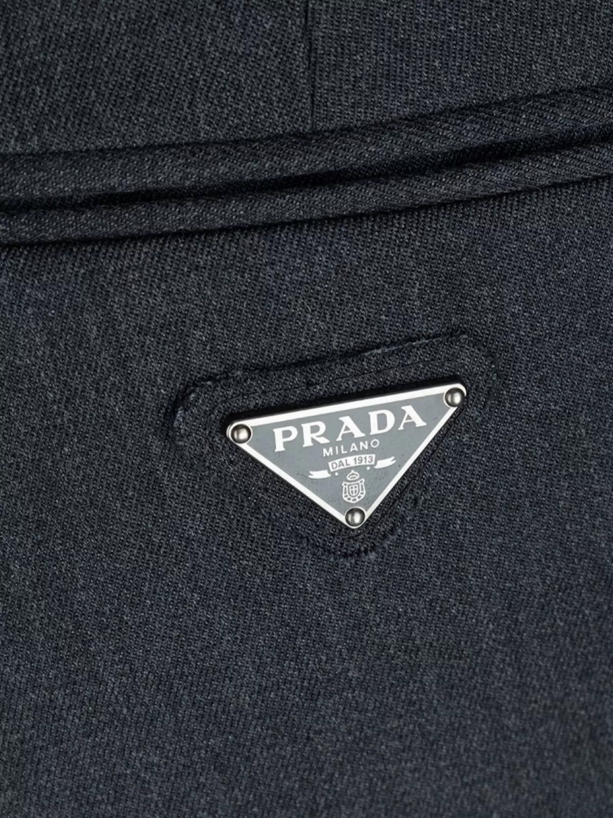 Prada Trousers With Front Crease And Belt Loops In Black