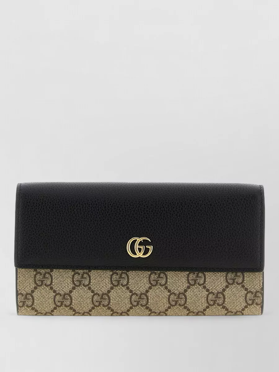 Gucci Gg Marmont Leather Canvas Clutch Bag
