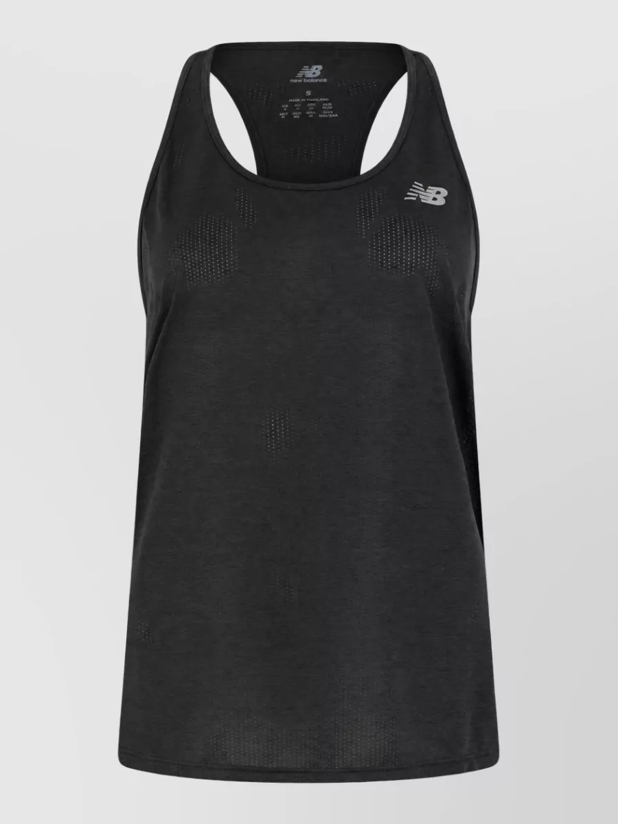 New Balance Cotton sleeveless logo-print tank top