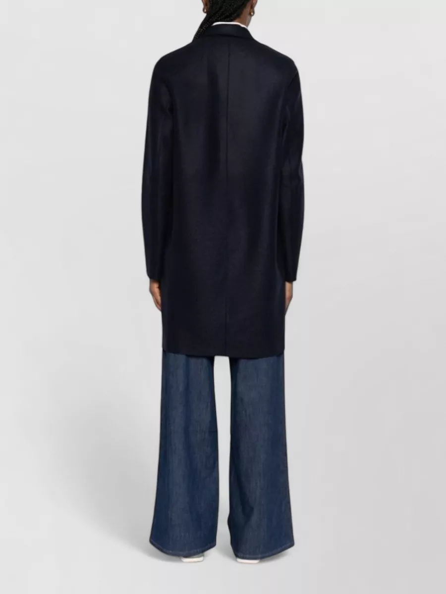 Harris Wharf London Wool Coat Long Sleeves Notched Lapels