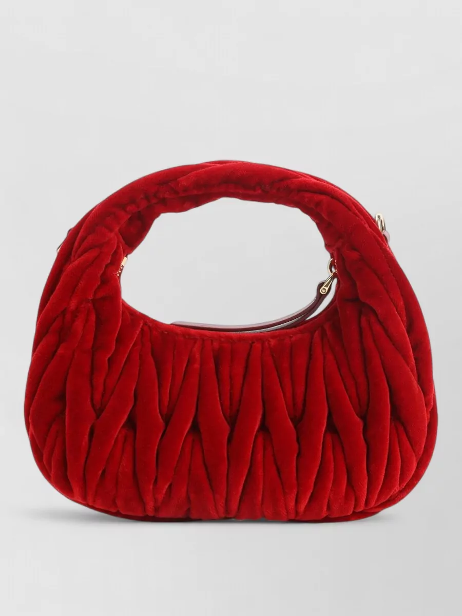 Miu Miu Mini Velvet Handbag Matelasse Handle Strap