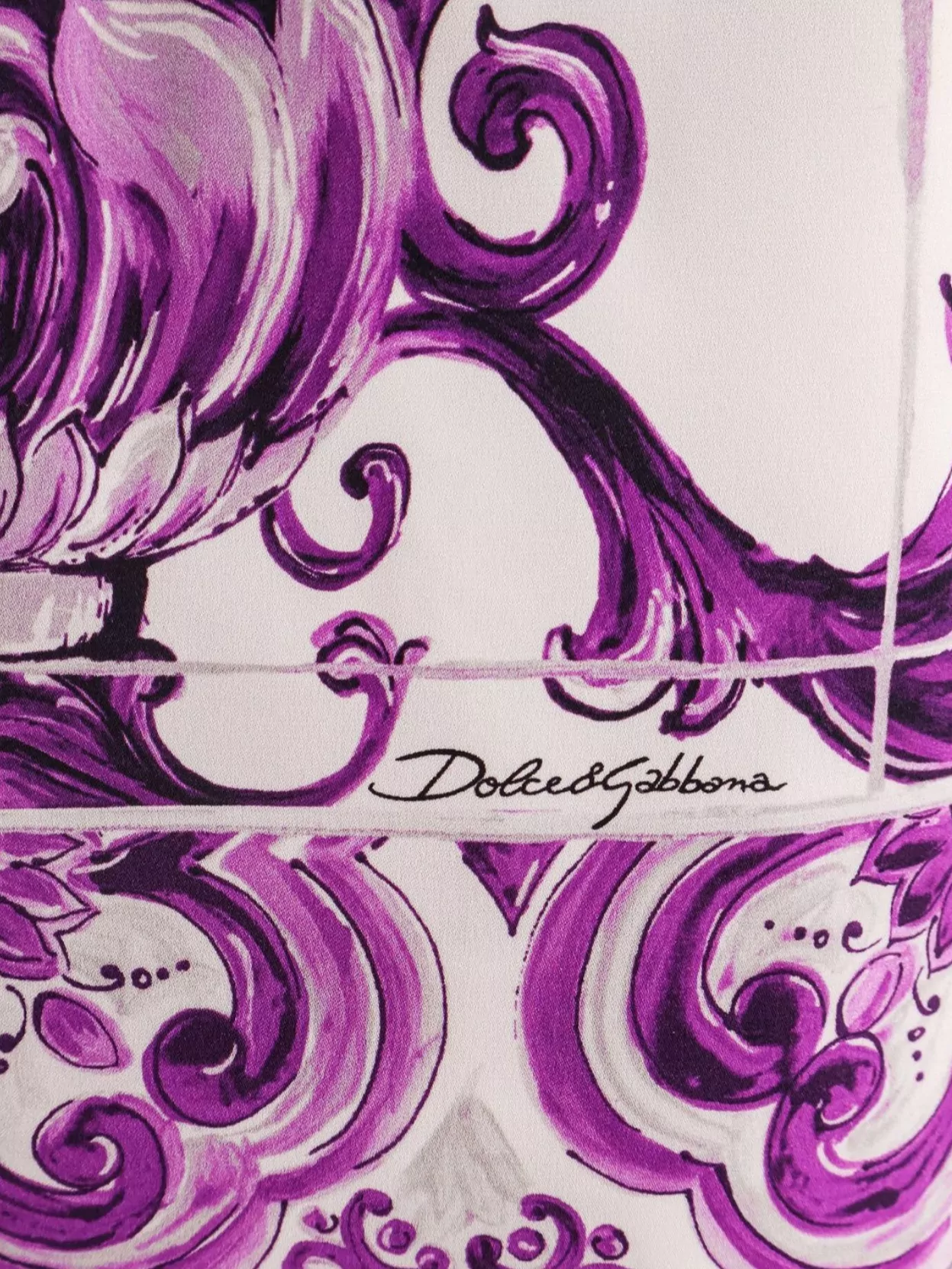 Dolce&Gabbana Ornate Pattern Silk Pencil Skirt
