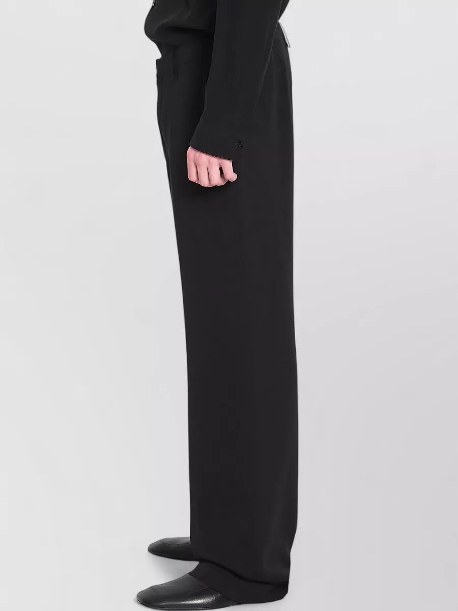 Gucci Silk Georgette Tailored Wide Leg Trousers