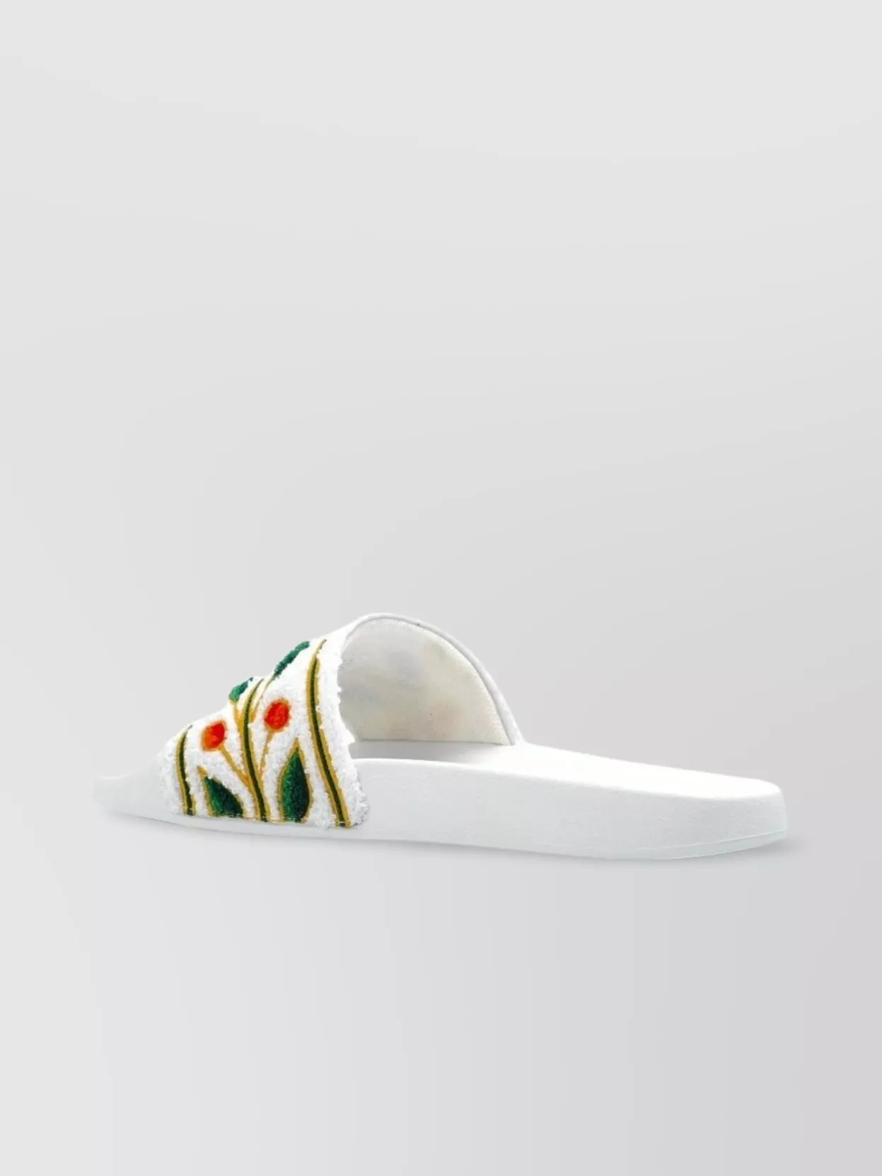 Casablanca Embroidered Terry Strap Flat Sole Sliders