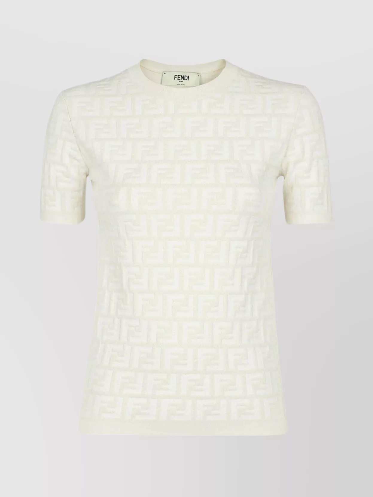 Shop Fendi Crew-neck Ff Motif Geometric Pattern Sweater