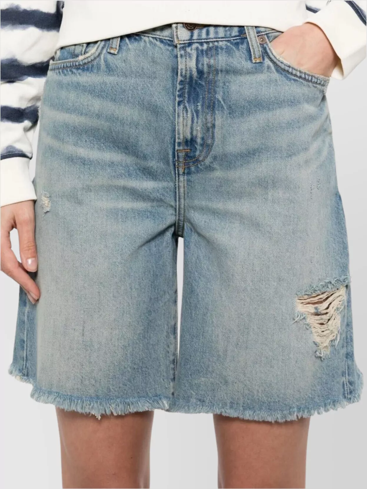 7 For All Mankind Mid-Rise Denim Shorts Lola