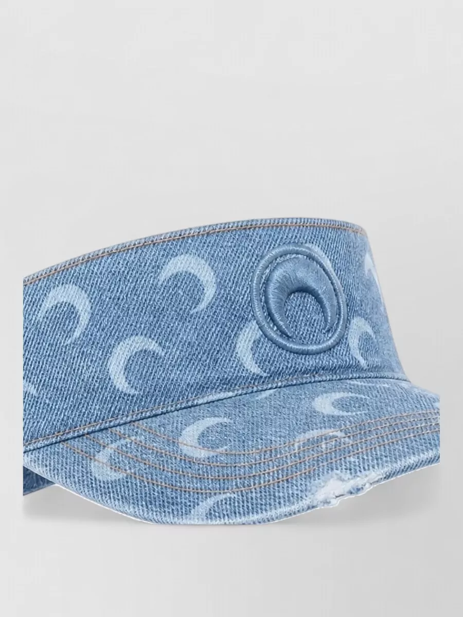 Marine Serre denim moon-print visor
