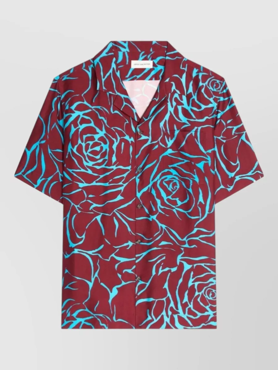 Dries Van Noten Floral print short sleeve camp collar shirt