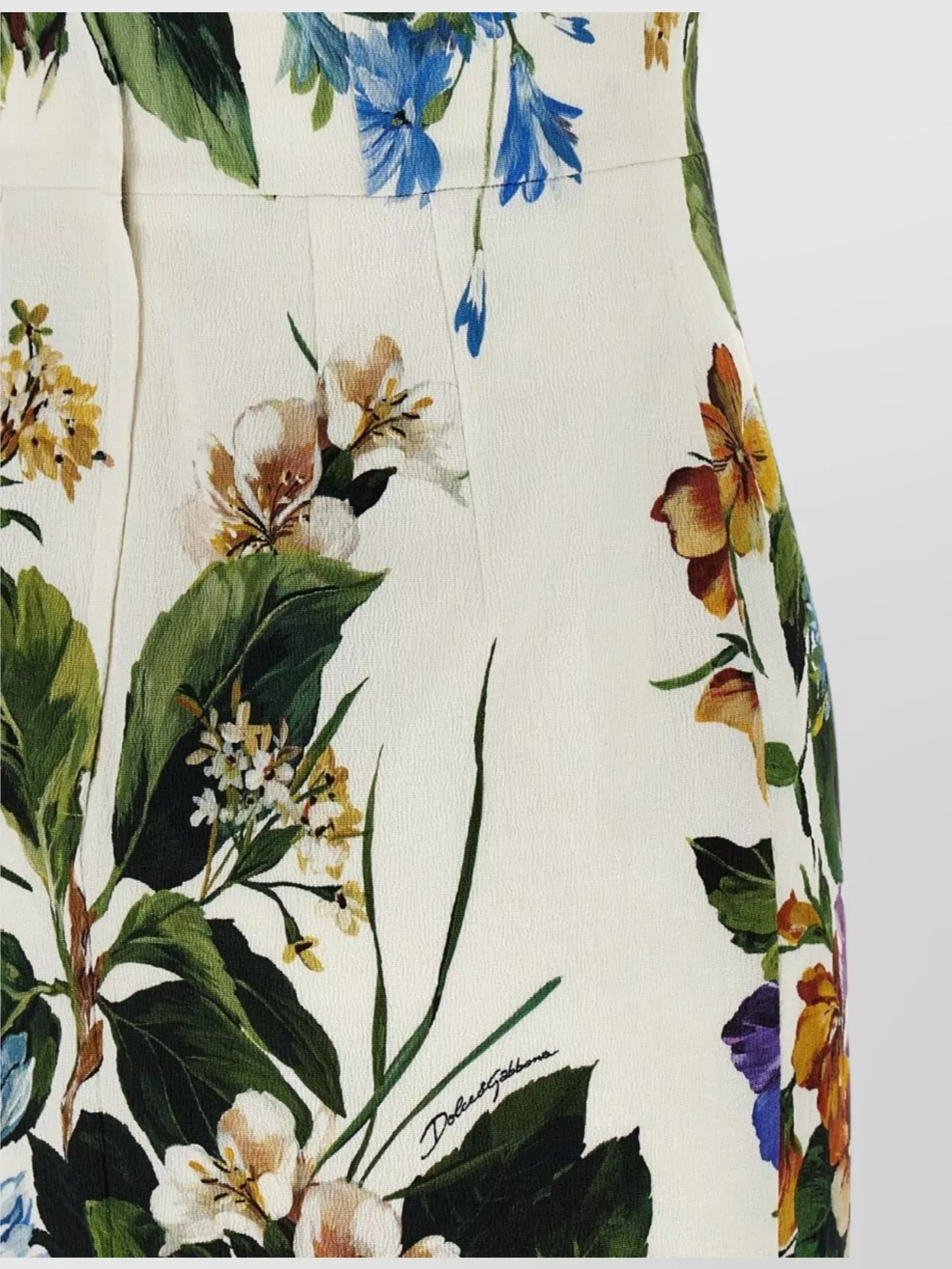 Dolce&Gabbana Crew Neck Fitted Floral Print Short Sleeve Dress