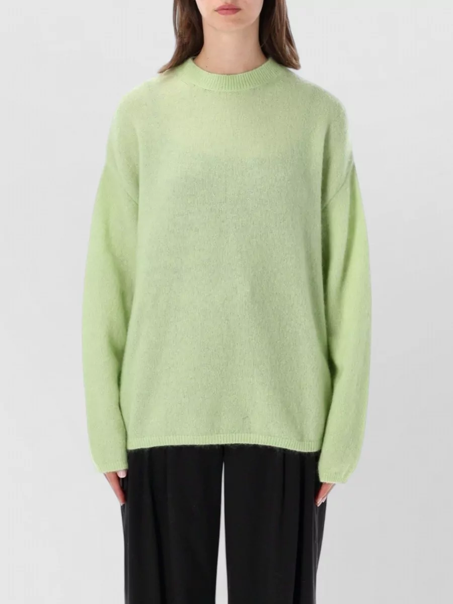 The Frankie Shop mohair fuzzy relaxed-fit crew-neck long-sleeve sweater