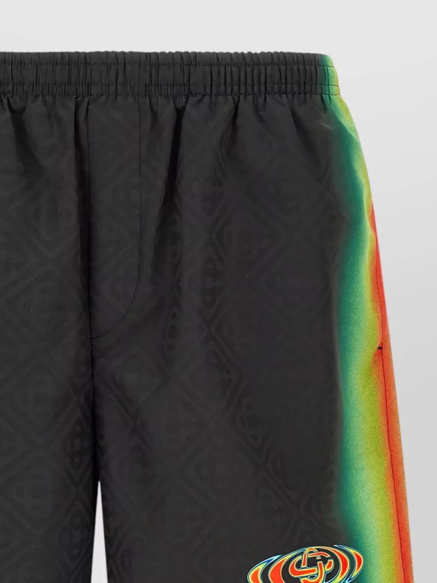 Casablanca Logo Jacquard Swimsuit Featuring Side Pockets