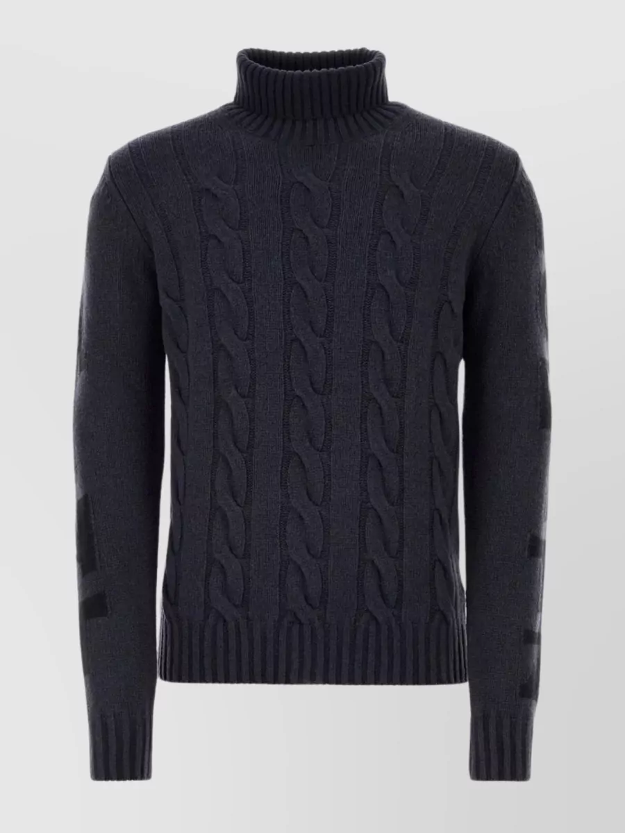 Shop Saint Barth Fisherman's Cable Knit Sweater In Blue