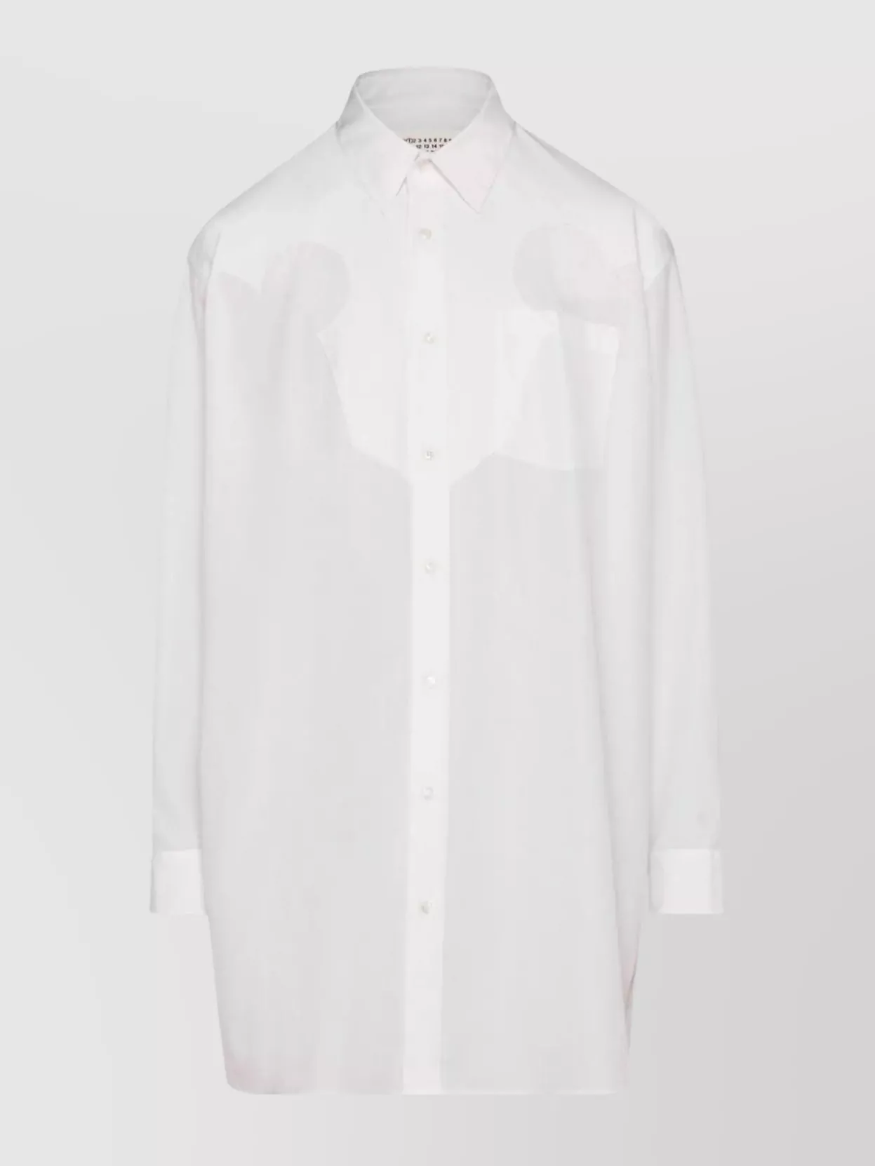 Shop Maison Margiela Curved Hem Poplin Shirt Dress In White
