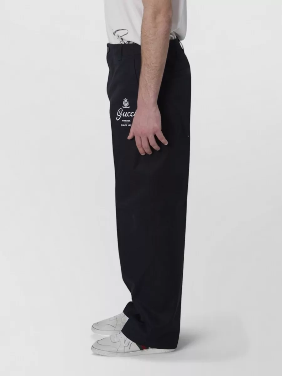 Gucci Printed Cotton Twill Mid-Rise Straight-Leg Trousers