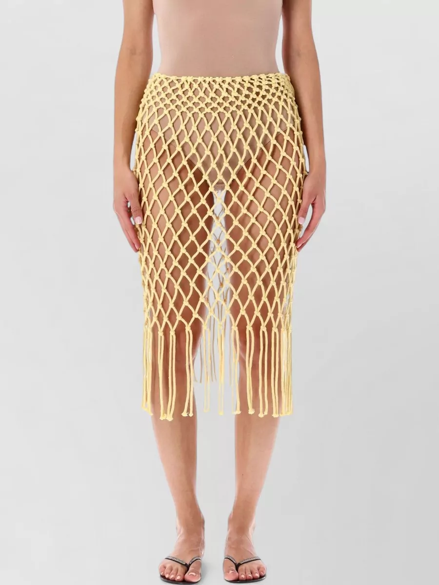 The Frankie Shop cotton macrame midi skirt
