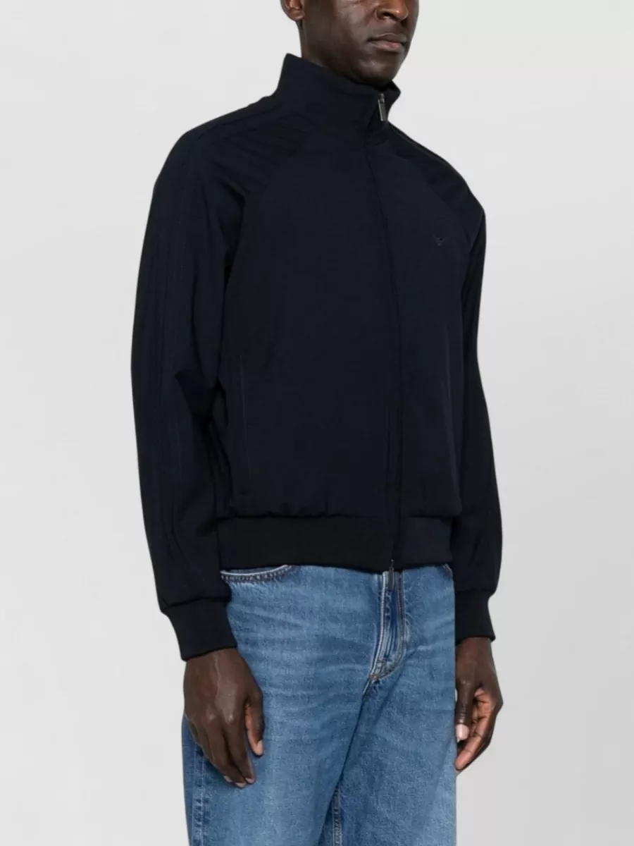 Emporio Armani Wool Blend Bomber Jacket High Collar