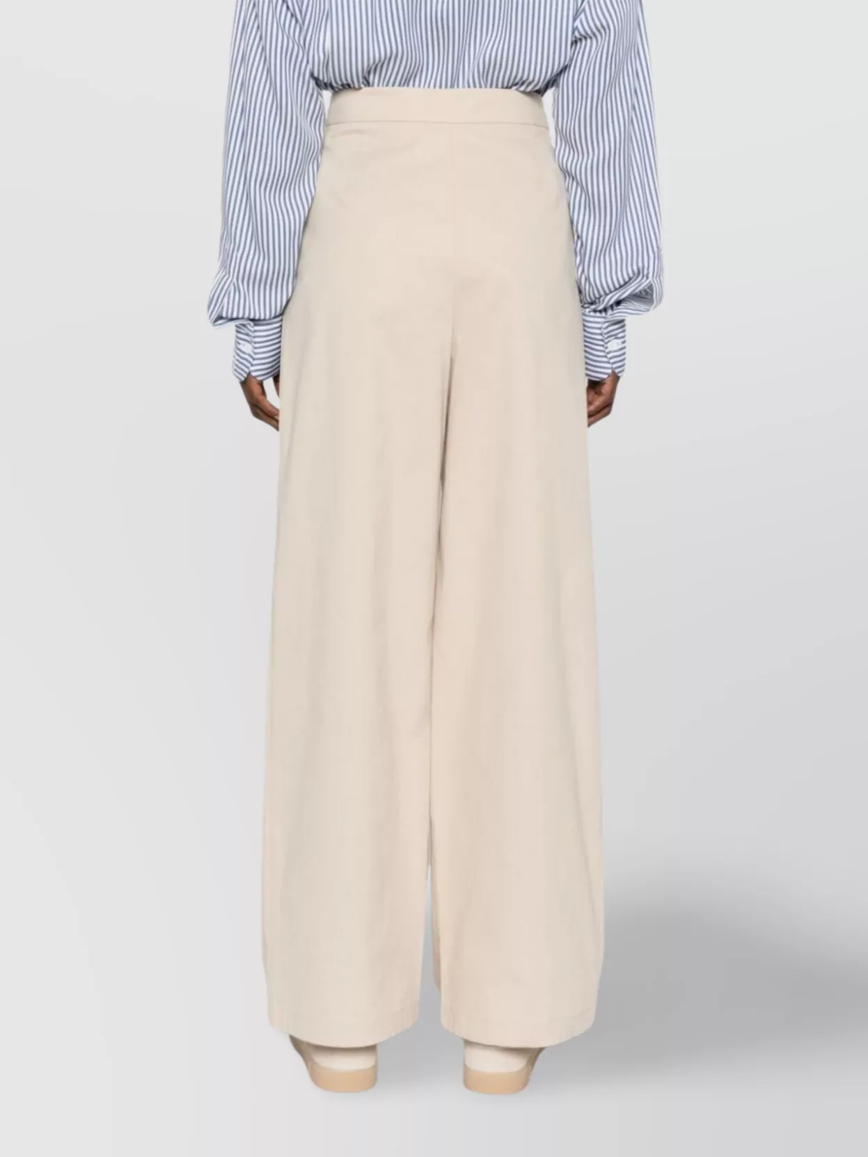 Emporio Armani Cotton Trousers Wide-Leg Design Belt Loops