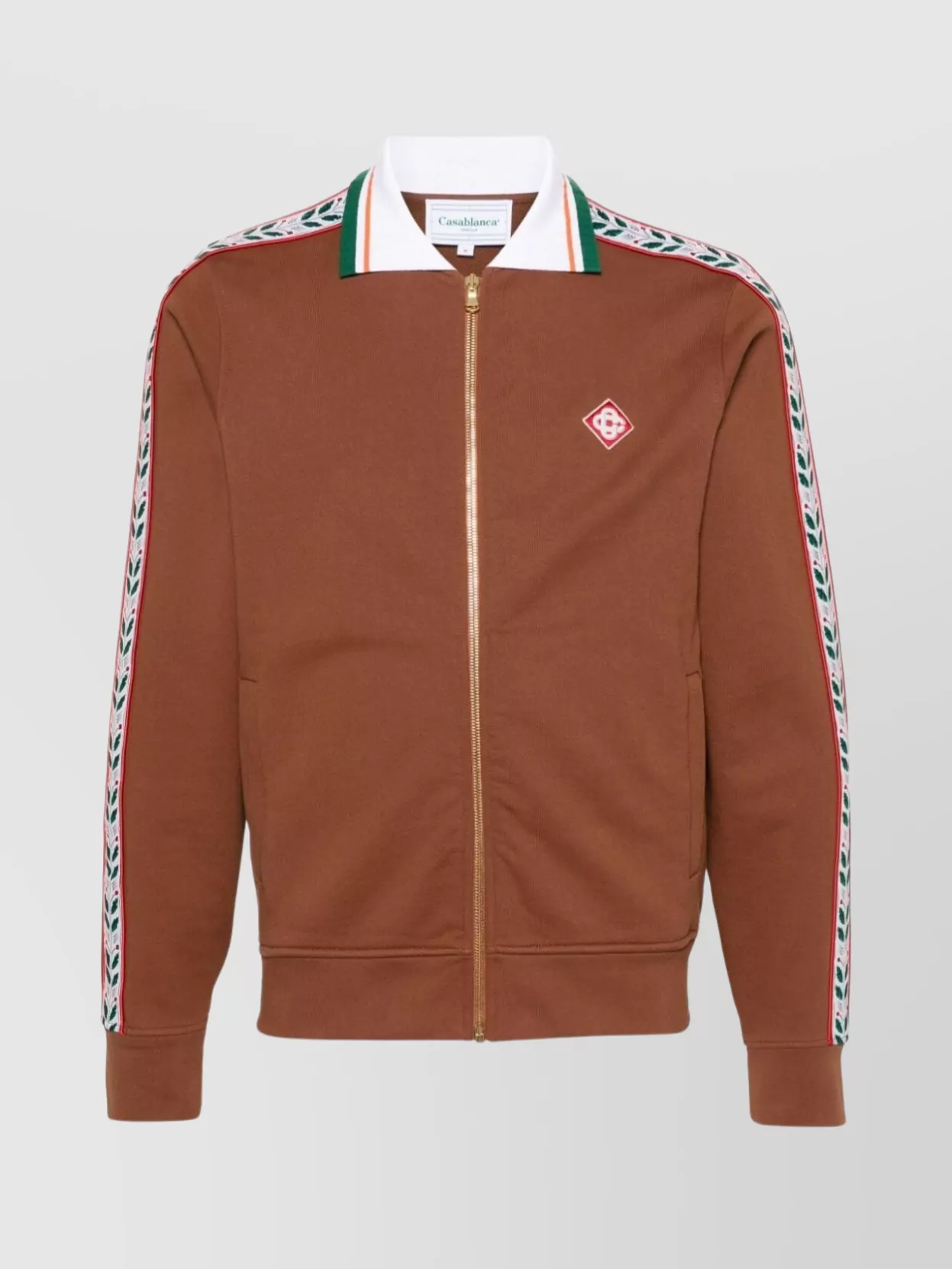 Shop Casablanca Zip-up Sweatshirt With Side Stripe Detailing