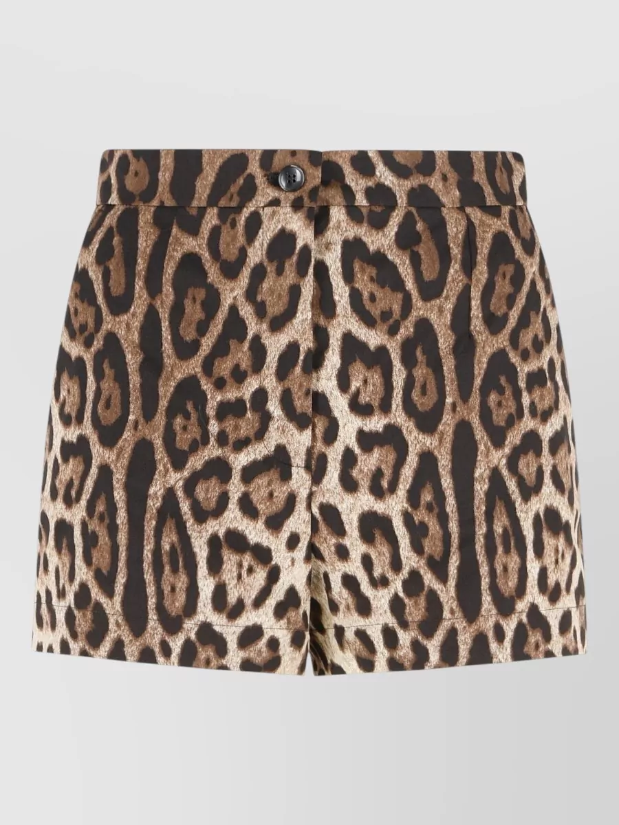 Dolce&Gabbana leopard-print cotton cropped trousers
