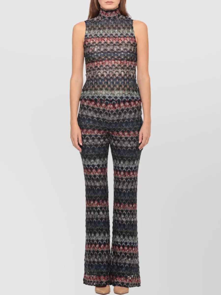 Missoni Geometric Lurex Flared Trousers