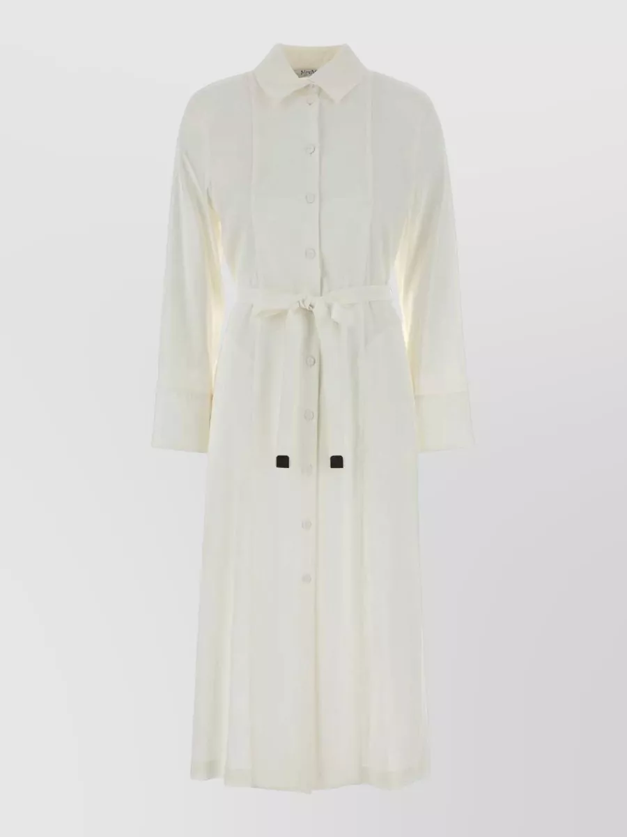 Max Mara Linen blend belted shirt midi dress