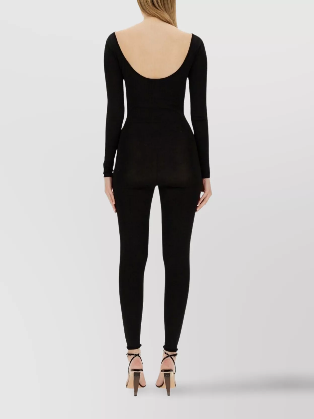 Fabiana Filippi Fitted Long Sleeve Scoop Neck Dress