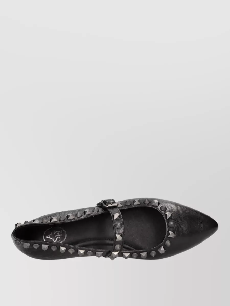 Ash Leather Ballerina Flats