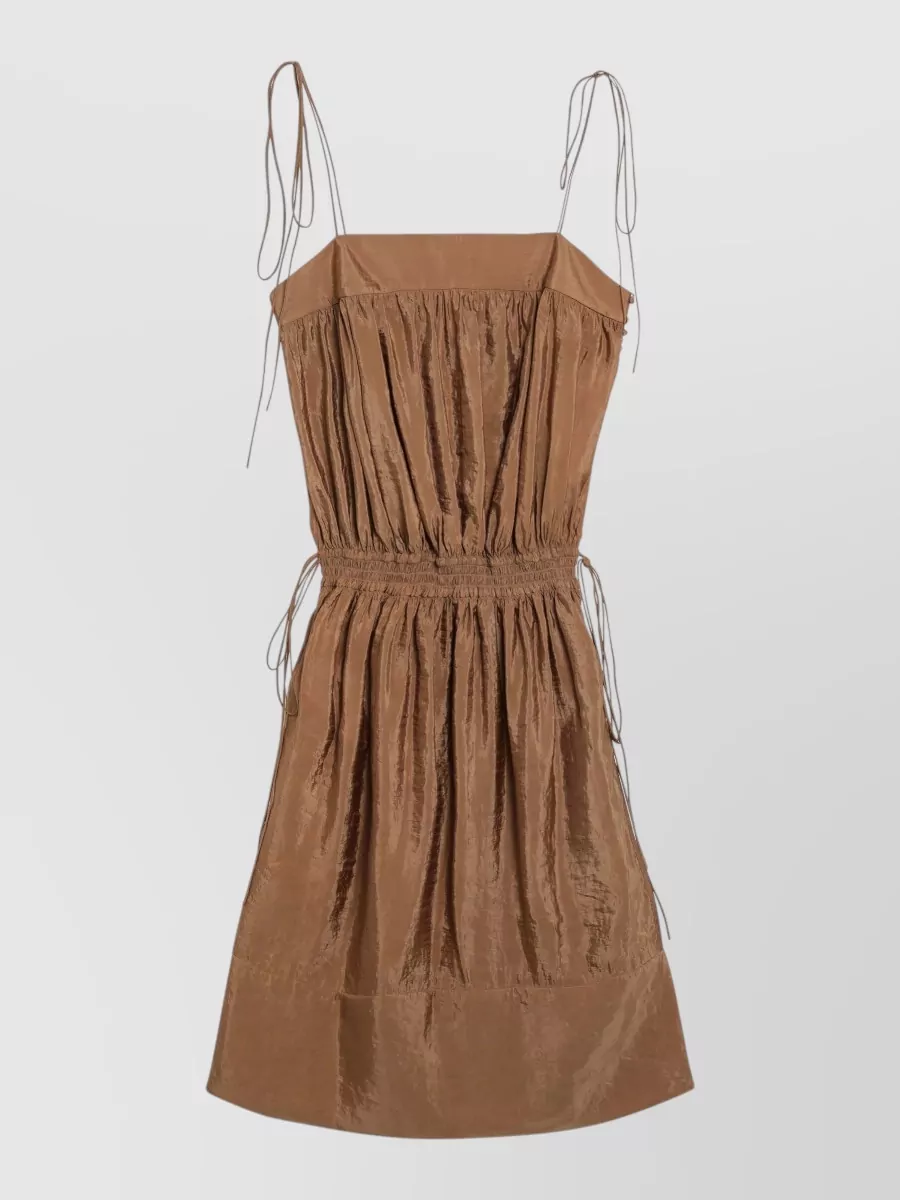 Saint Laurent Satin Multi-Strap Midi Dress