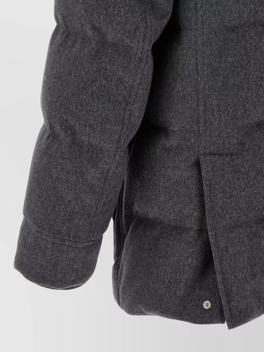 Brunello Cucinelli Wool Flannel Quilted Padded Parka