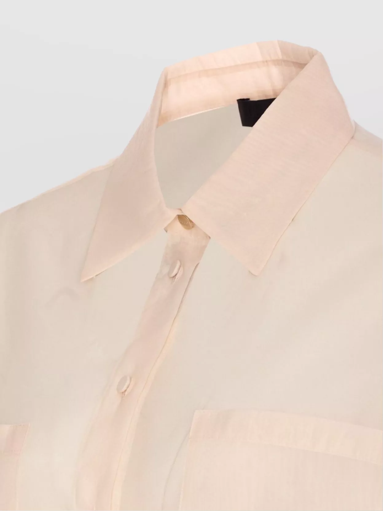 Liu •jo Sheer Fabric Long Sleeves Shirt With Collar