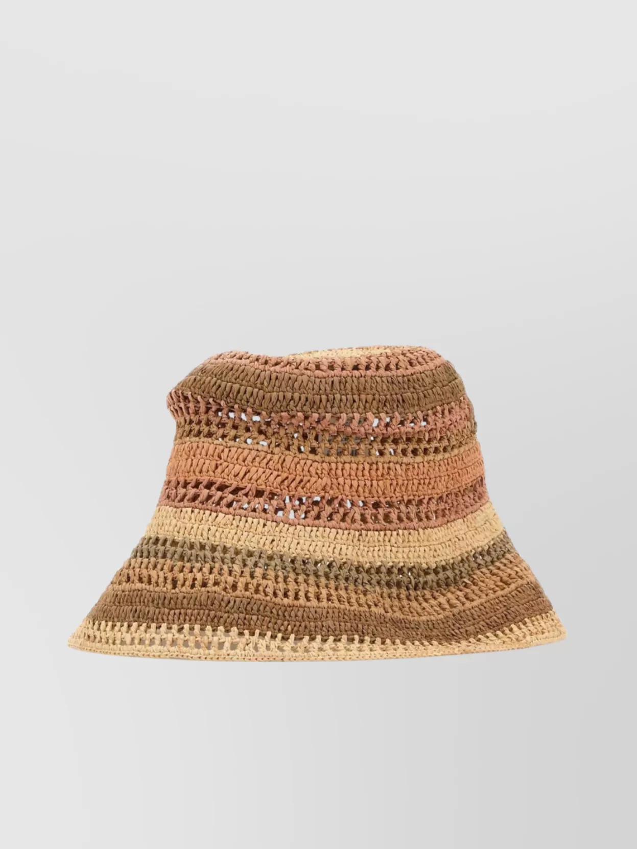 Chloé Striped Raffia Bucket Hat With Wide Brim