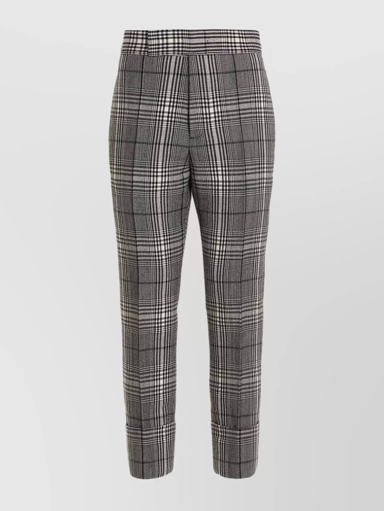Shop Sapio 'checkered Cuffed Hem Trousers Included Pockets'