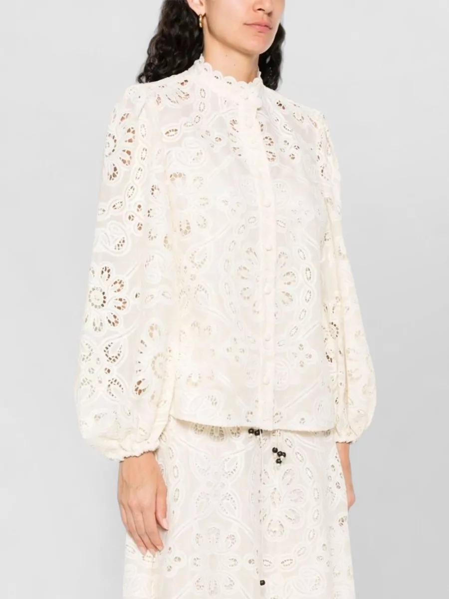 Zimmermann Embroidered Cutout Blouse