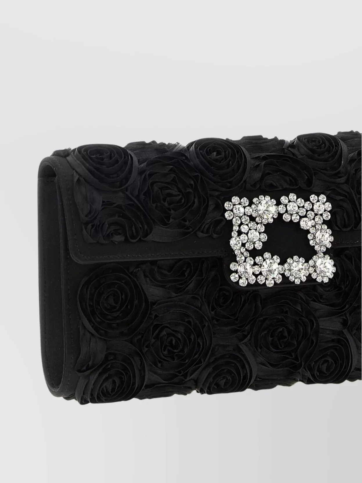 Roger Vivier Floral Envelope Clutch Crystal Buckle
