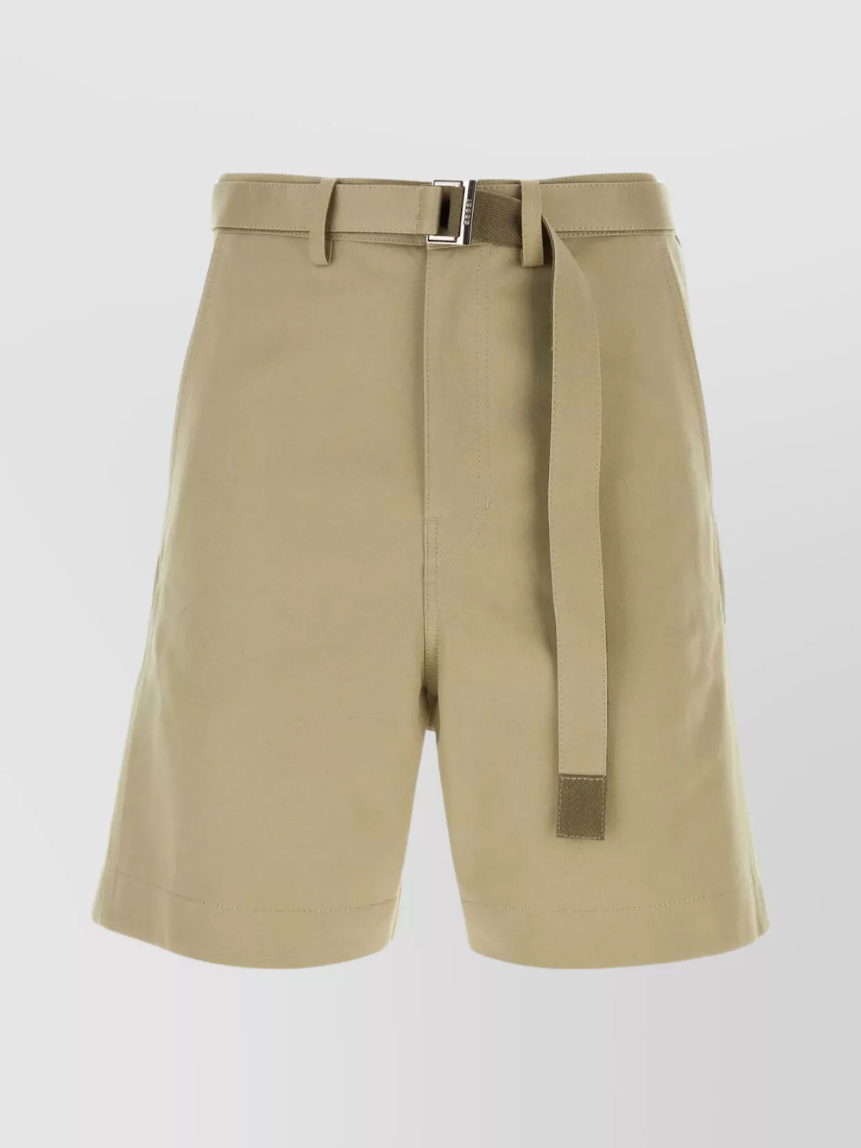 Shop Sacai Detachable Belt Cotton Bermuda Shorts