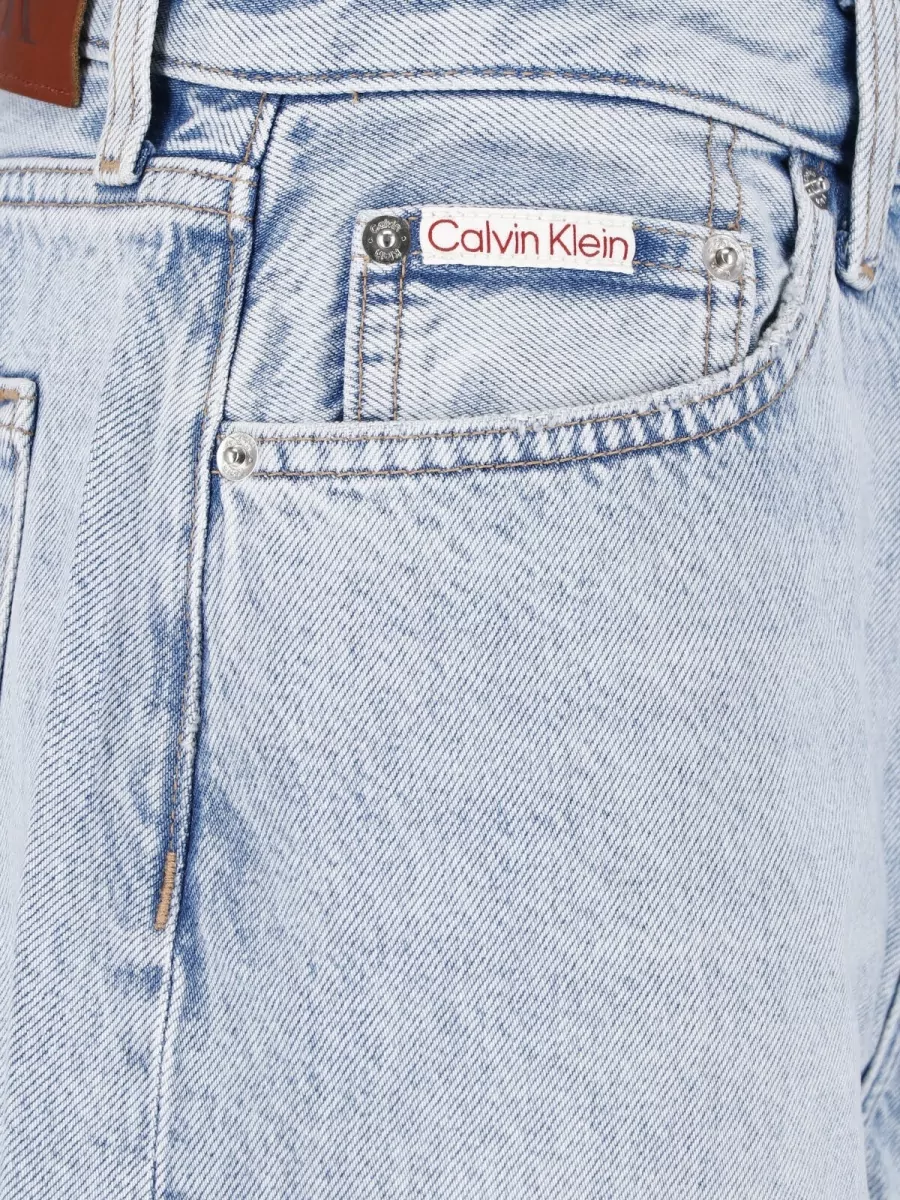 Calvin Klein Denim Straight-Leg Knee-Length Shorts