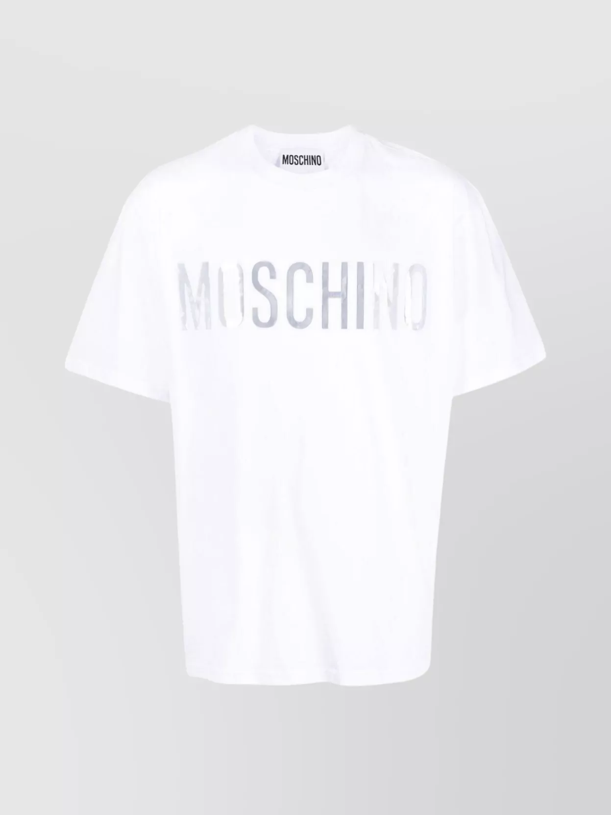 Shop Moschino Organic Cotton Round Neck T-shirt In White