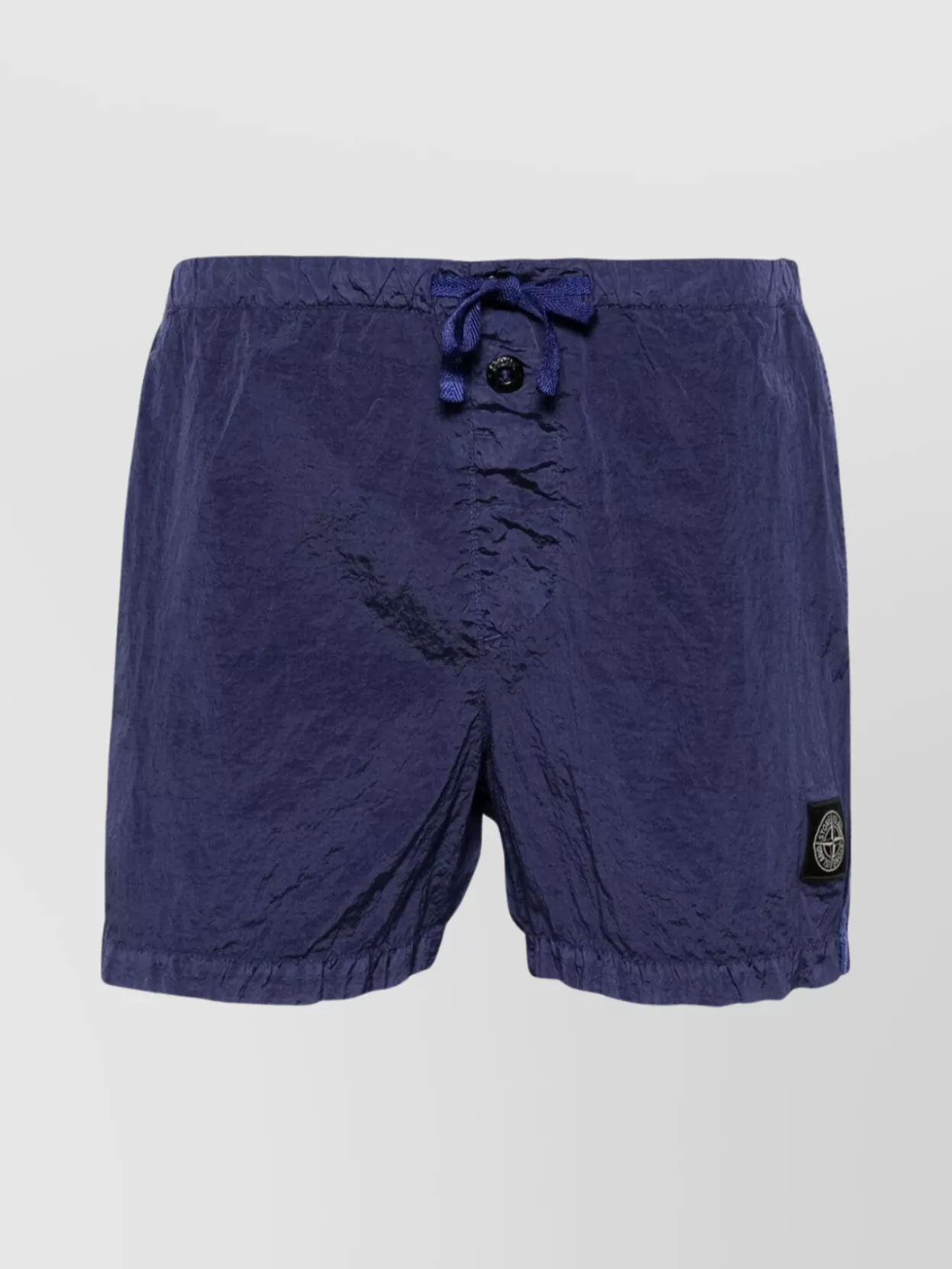 Shop Stone Island Drawstring Waist Swim Shorts With Contrast Stitching