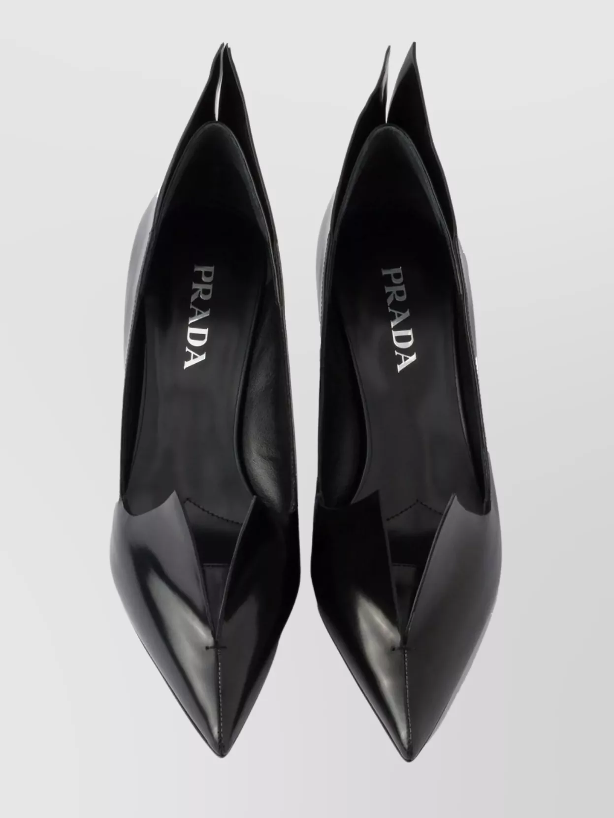 Prada Brushed Leather Kitten Heel Pumps In Red
