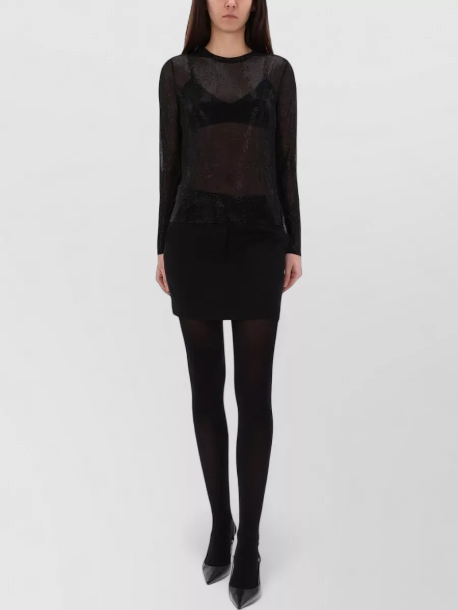 Michael Kors rhinestone-embellished knitted top