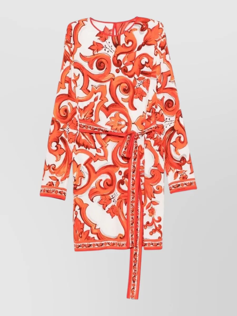 Dolce&Gabbana Silk printed long-sleeve mini dress