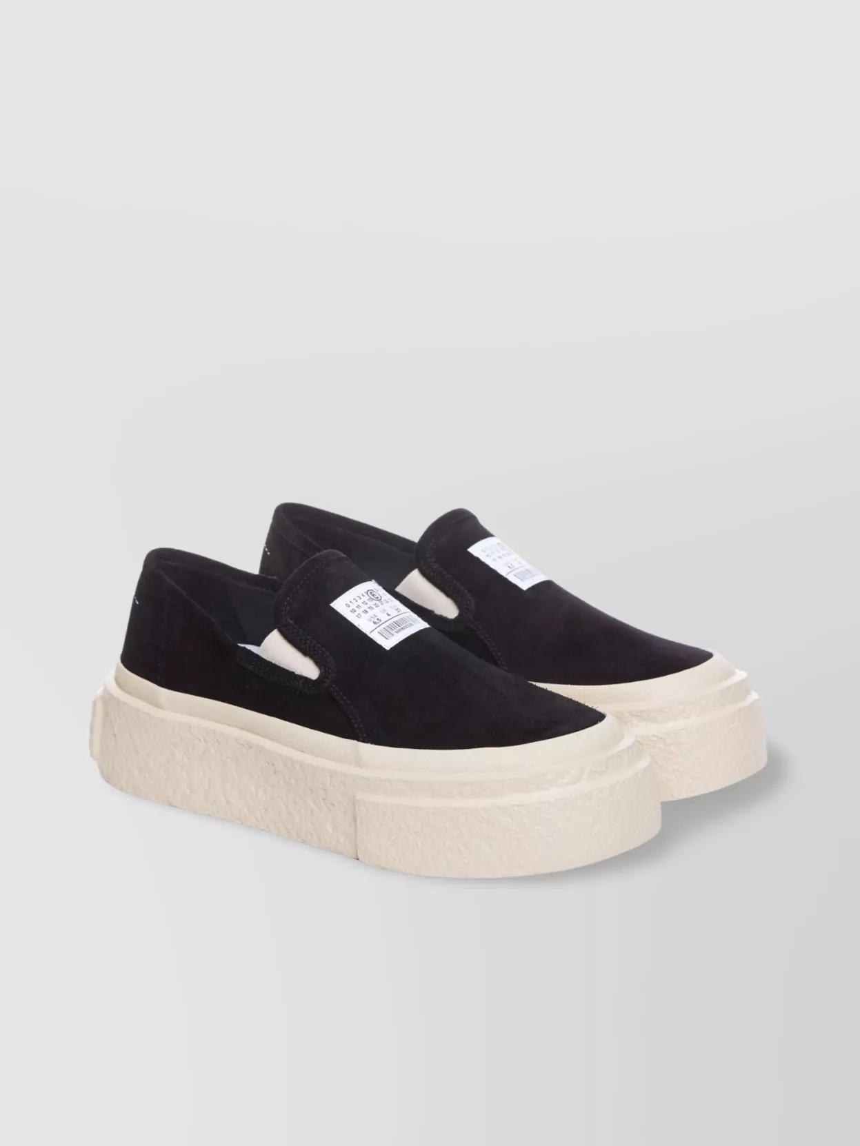 Shop Mm6 Maison Margiela Low Top Suede Fabric Sneakers