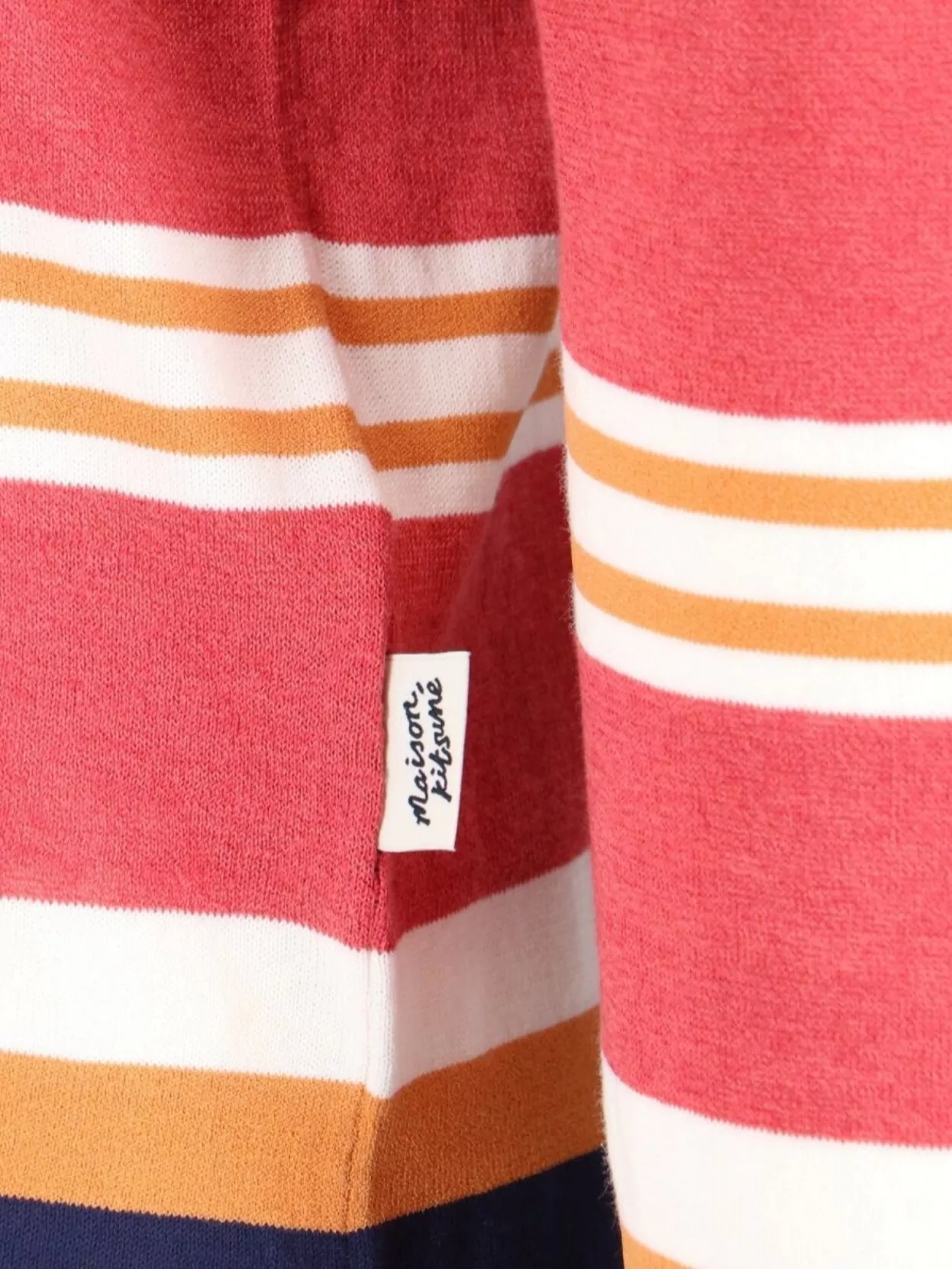 Maison Kitsuné Hooded Striped V Neck Sweater