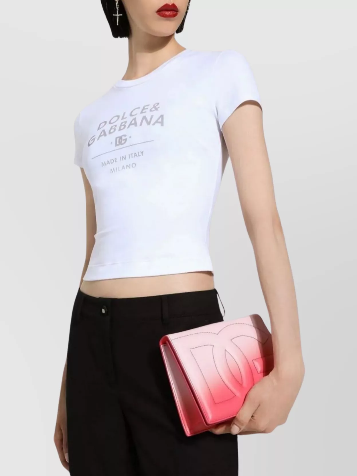 Dolce&Gabbana Lettering Ribbed Fitted Top