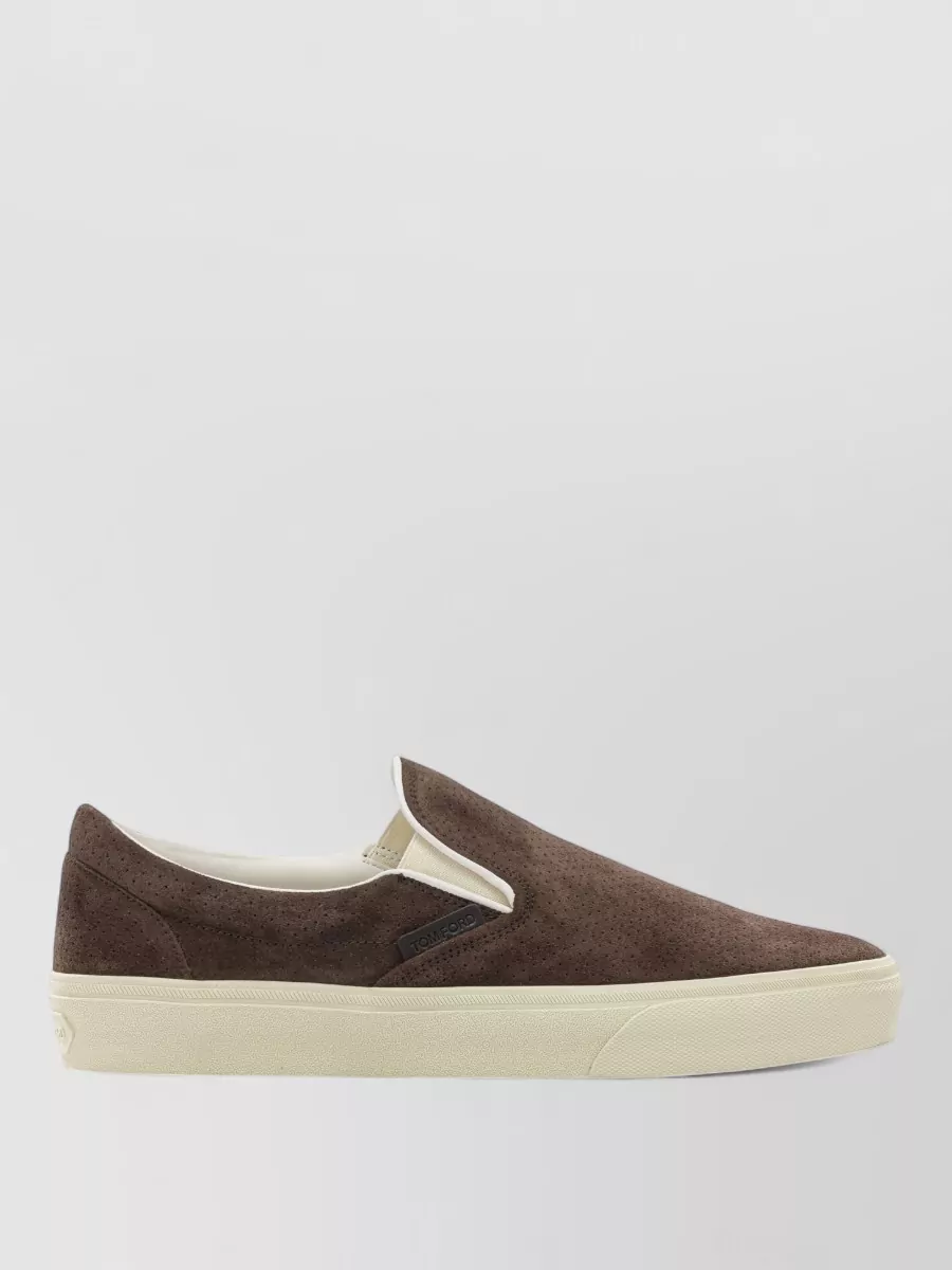 Tom Ford Sneakers Slip On Perforated Round Toe Rubber Sole