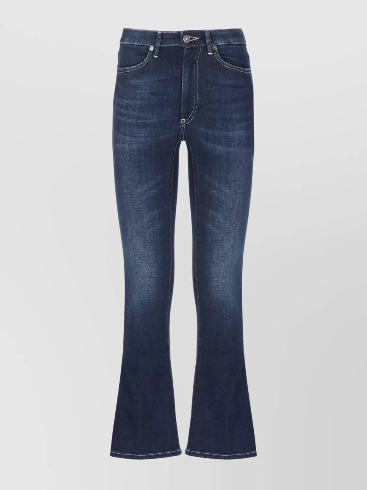 Dondup Women's Straight Leg Cotton Jeans With Pockets In Blue