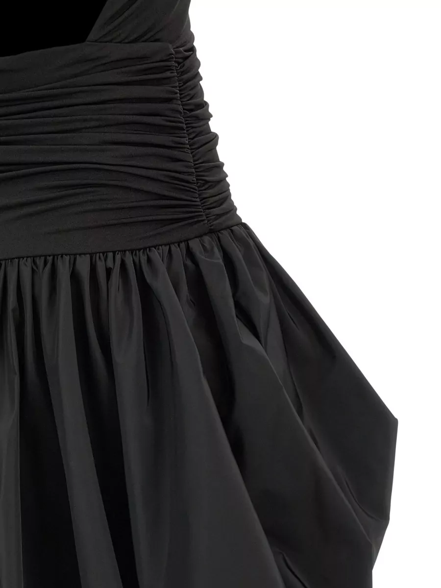 The Andamane Draped Sleeveless V-Neck Asymmetric Gown