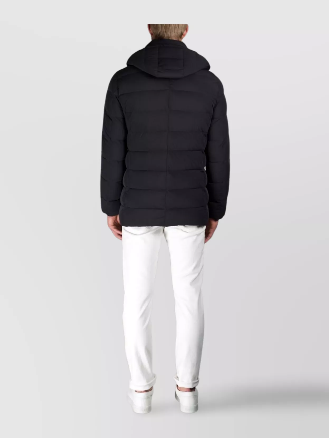 Moorer Quilted Hooded Long Jacket Button Padded