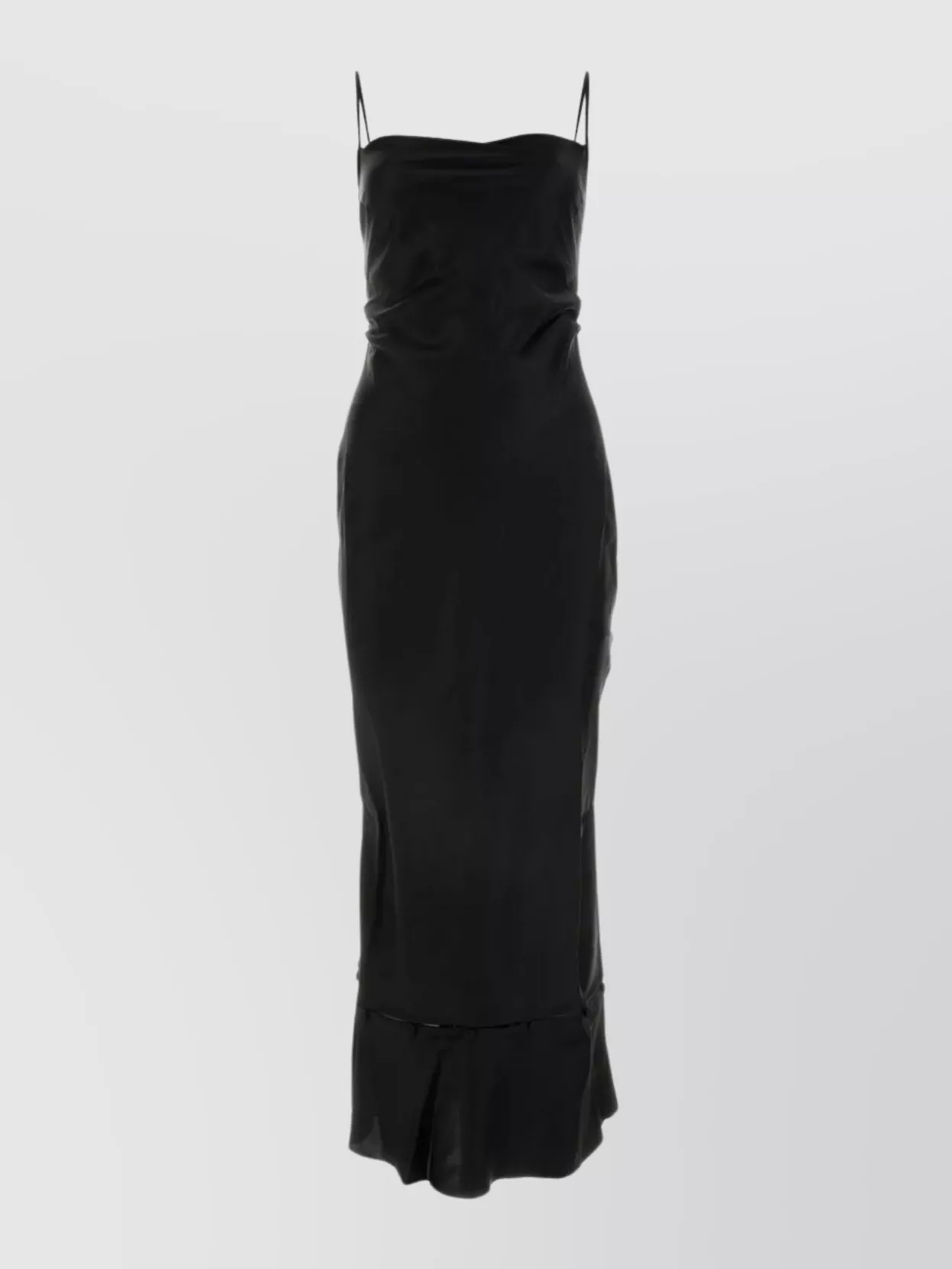 Shop Nanushka Adjustable Strap Satin Renny Dress In Black